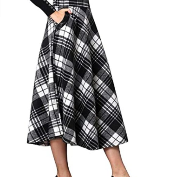 Womens High Elastic Waist Maxi Skirt A-line - Picture 1 of 3